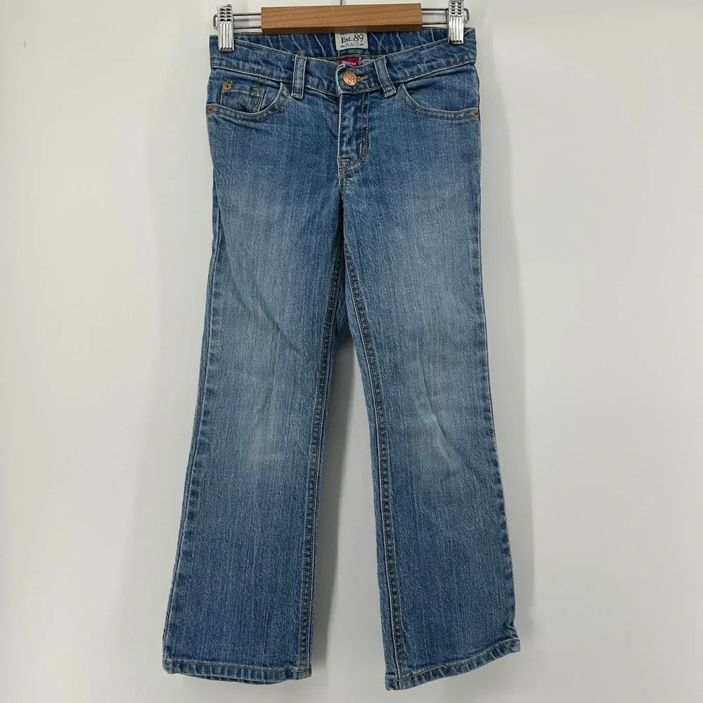 The Children's‎ Place Girls Size 6 Bootcut Stretch Jeans Medium Wash Denim Heart